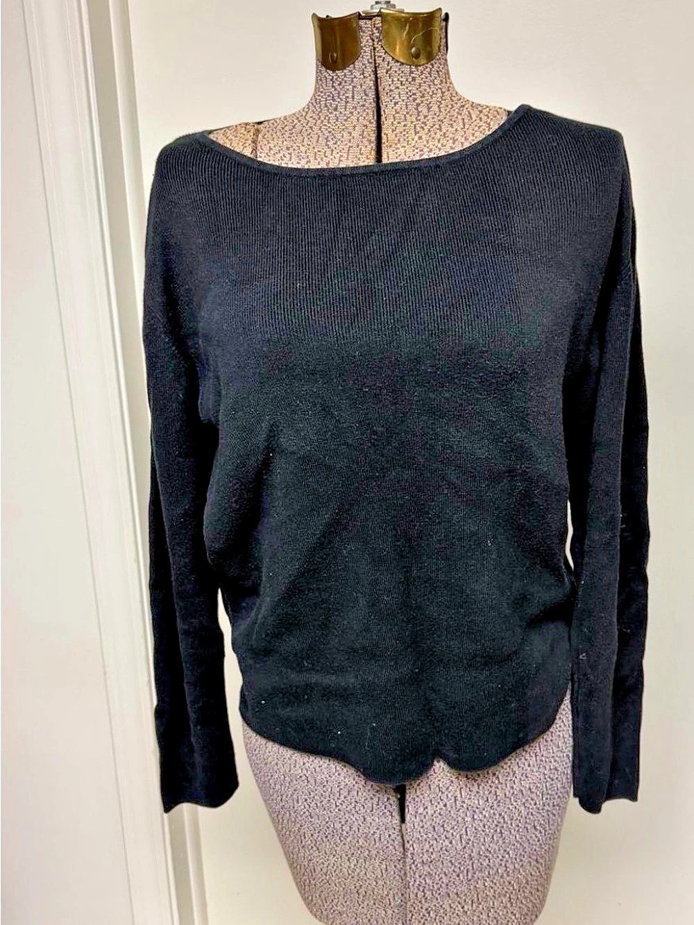 Talbots Black Scoop Neck Sweater Size XL